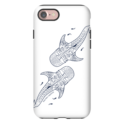 iPhone Tough Phone Case - Whale Sharks Outline