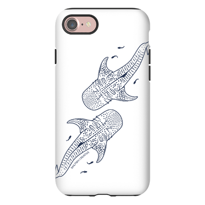 iPhone Tough Phone Case - Whale Sharks Outline