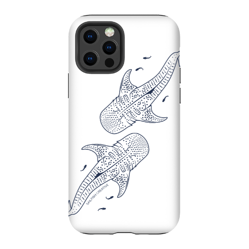 iPhone Tough Phone Case - Whale Sharks Outline