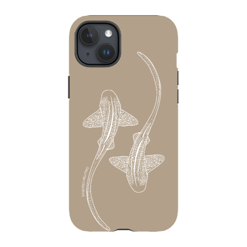 iPhone Tough Phone Case - Leopard Sharks Outline Natural