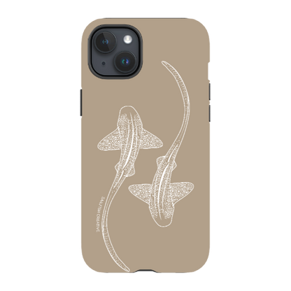 iPhone Tough Phone Case - Leopard Sharks Outline Natural