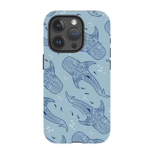 iPhone Tough Phone Case - Whale Sharks Pattern Bluer