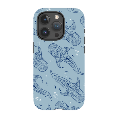 iPhone Tough Phone Case - Whale Sharks Pattern Bluer