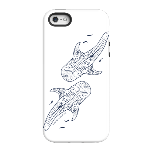 iPhone Tough Phone Case - Whale Sharks Outline