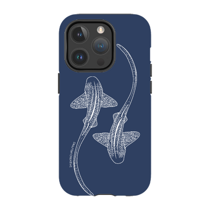 iPhone MagSafe Tough Case - Leopard Shark Outline Navy