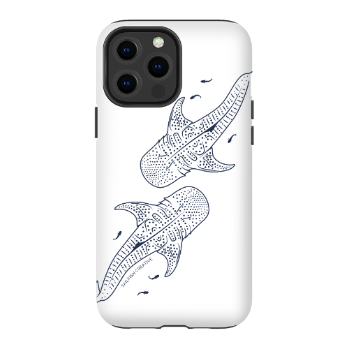 iPhone Tough Phone Case - Whale Sharks Outline