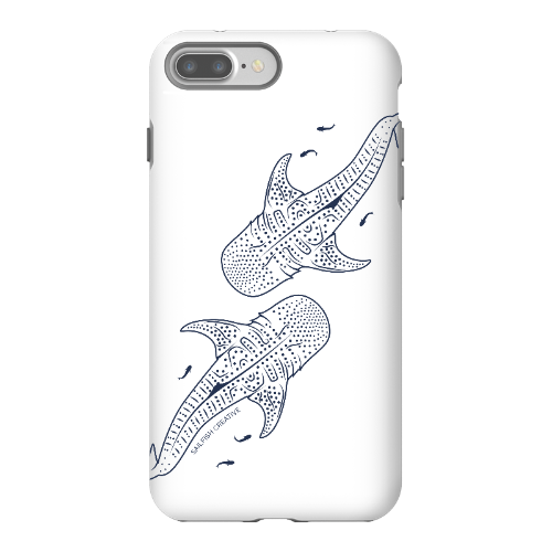 iPhone Tough Phone Case - Whale Sharks Outline