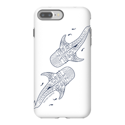 iPhone Tough Phone Case - Whale Sharks Outline