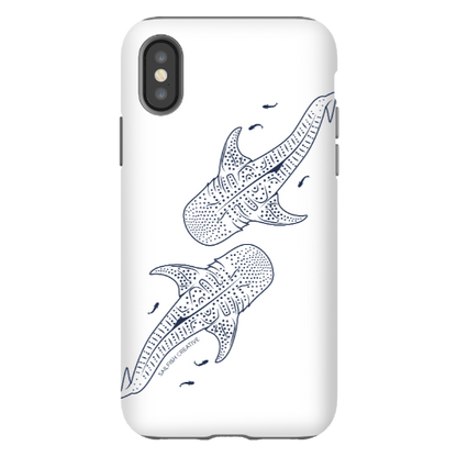 iPhone Tough Phone Case - Whale Sharks Outline