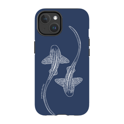 iPhone MagSafe Tough Case - Leopard Shark Outline Navy