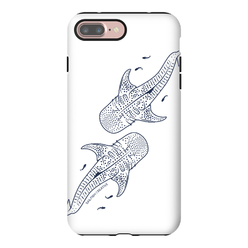 iPhone Tough Phone Case - Whale Sharks Outline