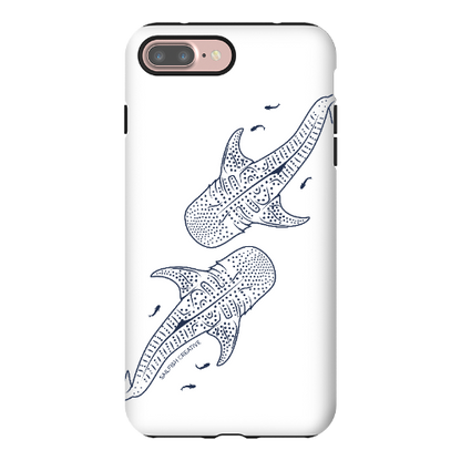 iPhone Tough Phone Case - Whale Sharks Outline