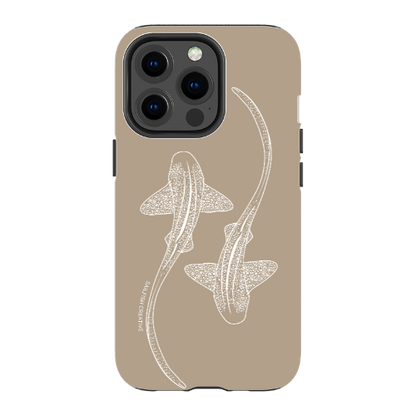 iPhone Tough Phone Case - Leopard Sharks Outline Natural