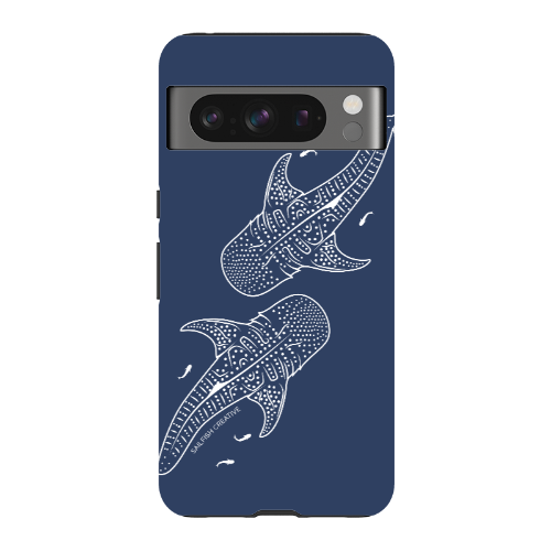 Google Pixel Tough Phone Case - Whale Sharks Outline Navy