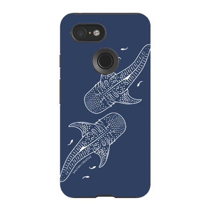 Google Pixel Tough Phone Case - Whale Sharks Outline Navy