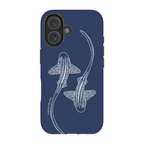 iPhone MagSafe Tough Case - Leopard Shark Outline Navy