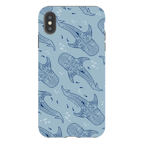 iPhone Tough Phone Case - Whale Sharks Pattern Bluer