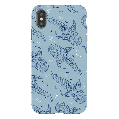 iPhone Tough Phone Case - Whale Sharks Pattern Bluer