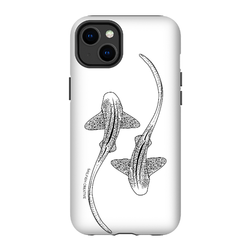 iPhone Tough Phone Case - Leopard Sharks Outline