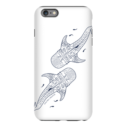 iPhone Tough Phone Case - Whale Sharks Outline