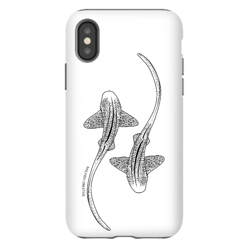 iPhone Tough Phone Case - Leopard Sharks Outline