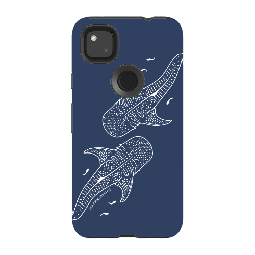 Google Pixel Tough Phone Case - Whale Sharks Outline Navy