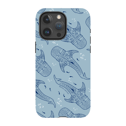 iPhone Tough Phone Case - Whale Sharks Pattern Bluer