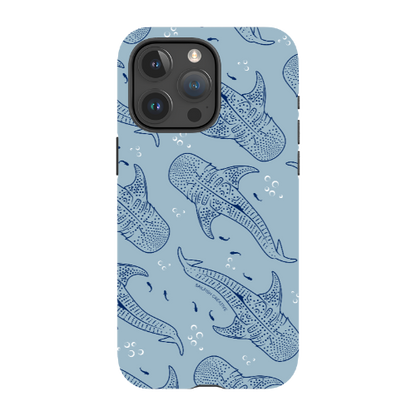 iPhone Tough Phone Case - Whale Sharks Pattern Bluer