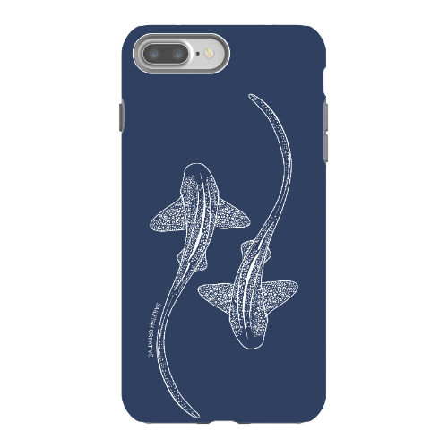 iPhone Tough Phone Case - Leopard Sharks Outline Navy