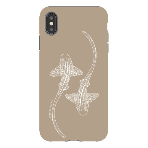 iPhone Tough Phone Case - Leopard Sharks Outline Natural