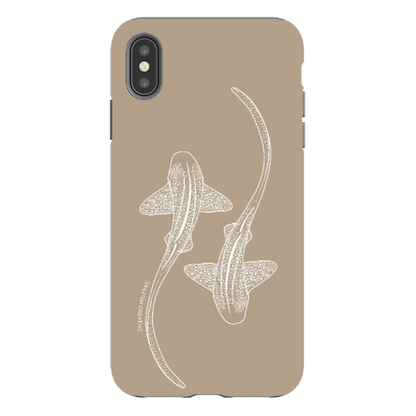 iPhone Tough Phone Case - Leopard Sharks Outline Natural