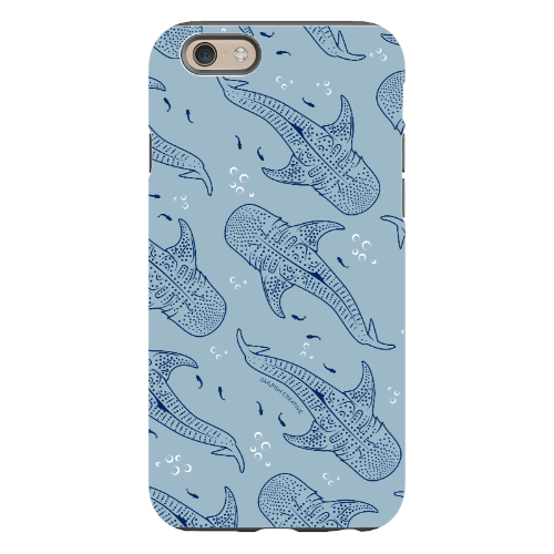 iPhone Tough Phone Case - Whale Sharks Pattern Bluer