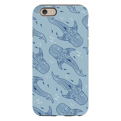 iPhone Tough Phone Case - Whale Sharks Pattern Bluer