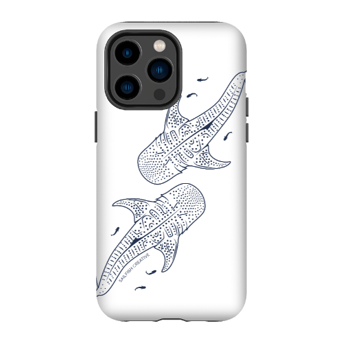 iPhone Tough Phone Case - Whale Sharks Outline