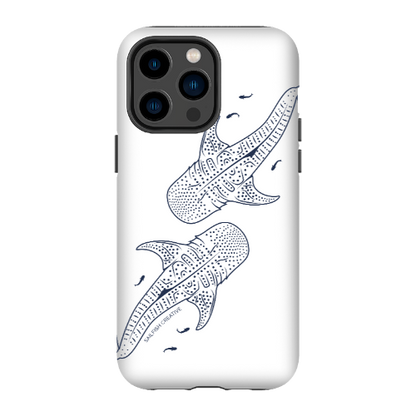 iPhone Tough Phone Case - Whale Sharks Outline