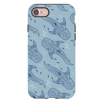 iPhone Tough Phone Case - Whale Sharks Pattern Bluer