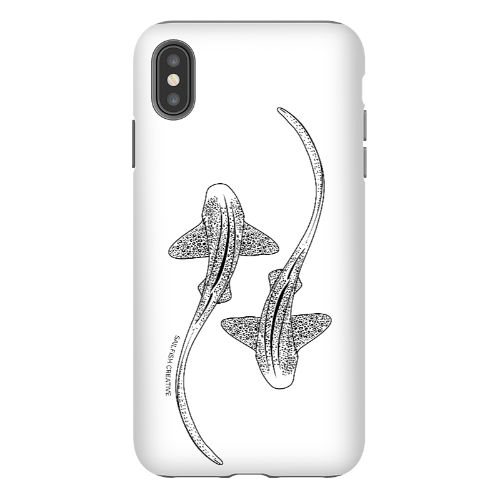 iPhone Tough Phone Case - Leopard Sharks Outline