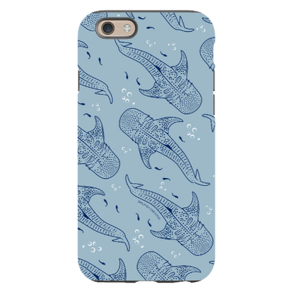 iPhone Tough Phone Case - Whale Sharks Pattern Bluer