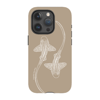 iPhone Tough Phone Case - Leopard Sharks Outline Natural