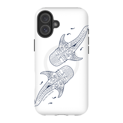 iPhone MagSafe Tough Case - Whale Sharks Outline