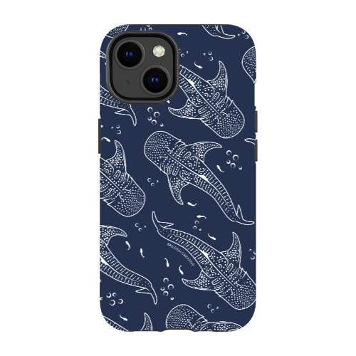 iPhone Tough Phone Case - Whale Sharks Pattern Navy