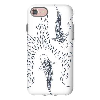 iPhone Tough Phone Case - Tiger Sharks Outline