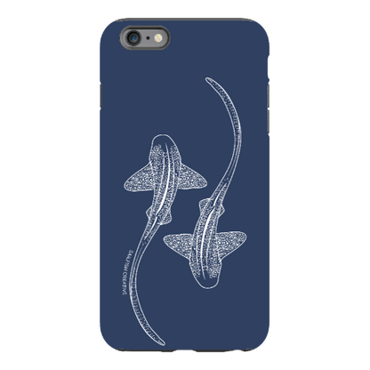 iPhone Tough Phone Case - Leopard Sharks Outline Navy