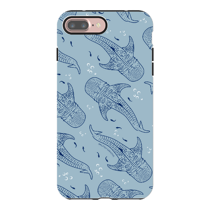 iPhone Tough Phone Case - Whale Sharks Pattern Bluer