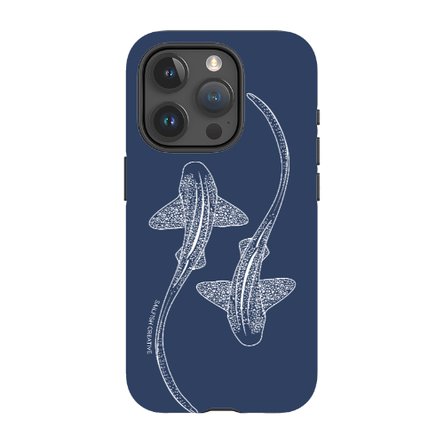 iPhone MagSafe Tough Case - Leopard Shark Outline Navy