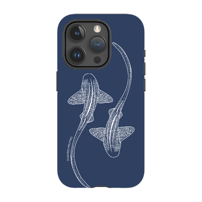 iPhone MagSafe Tough Case - Leopard Shark Outline Navy