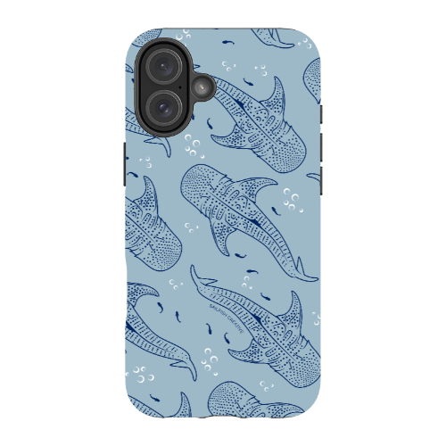 iPhone Tough Phone Case - Whale Sharks Pattern Bluer