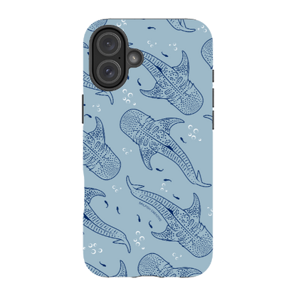 iPhone Tough Phone Case - Whale Sharks Pattern Bluer