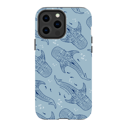 iPhone Tough Phone Case - Whale Sharks Pattern Bluer