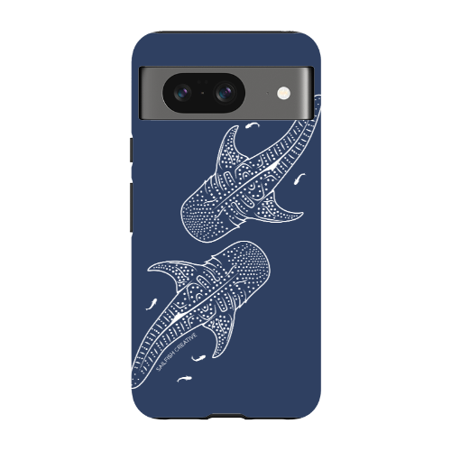 Google Pixel Tough Phone Case - Whale Sharks Outline Navy